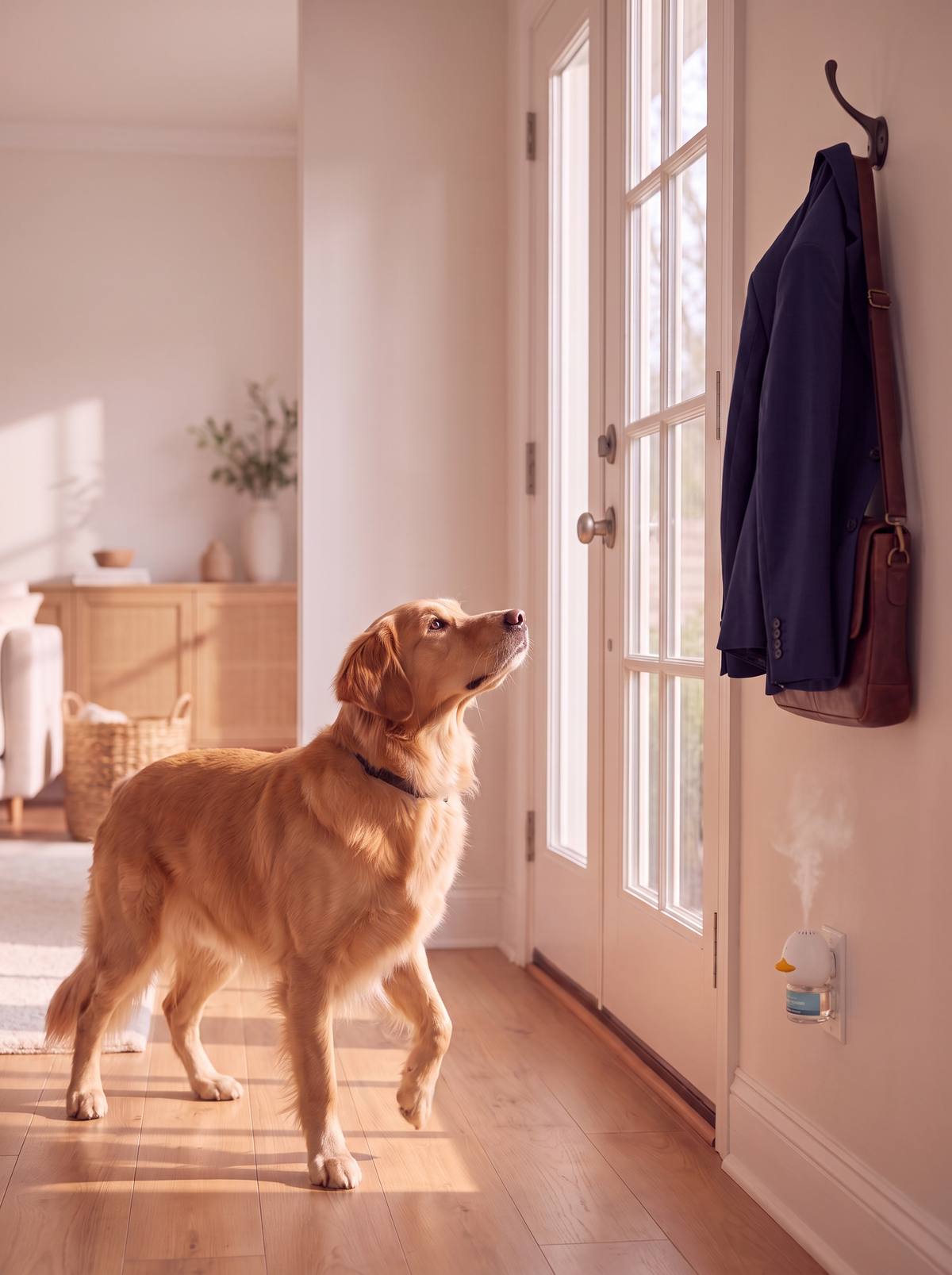 Dog resting calmly at home