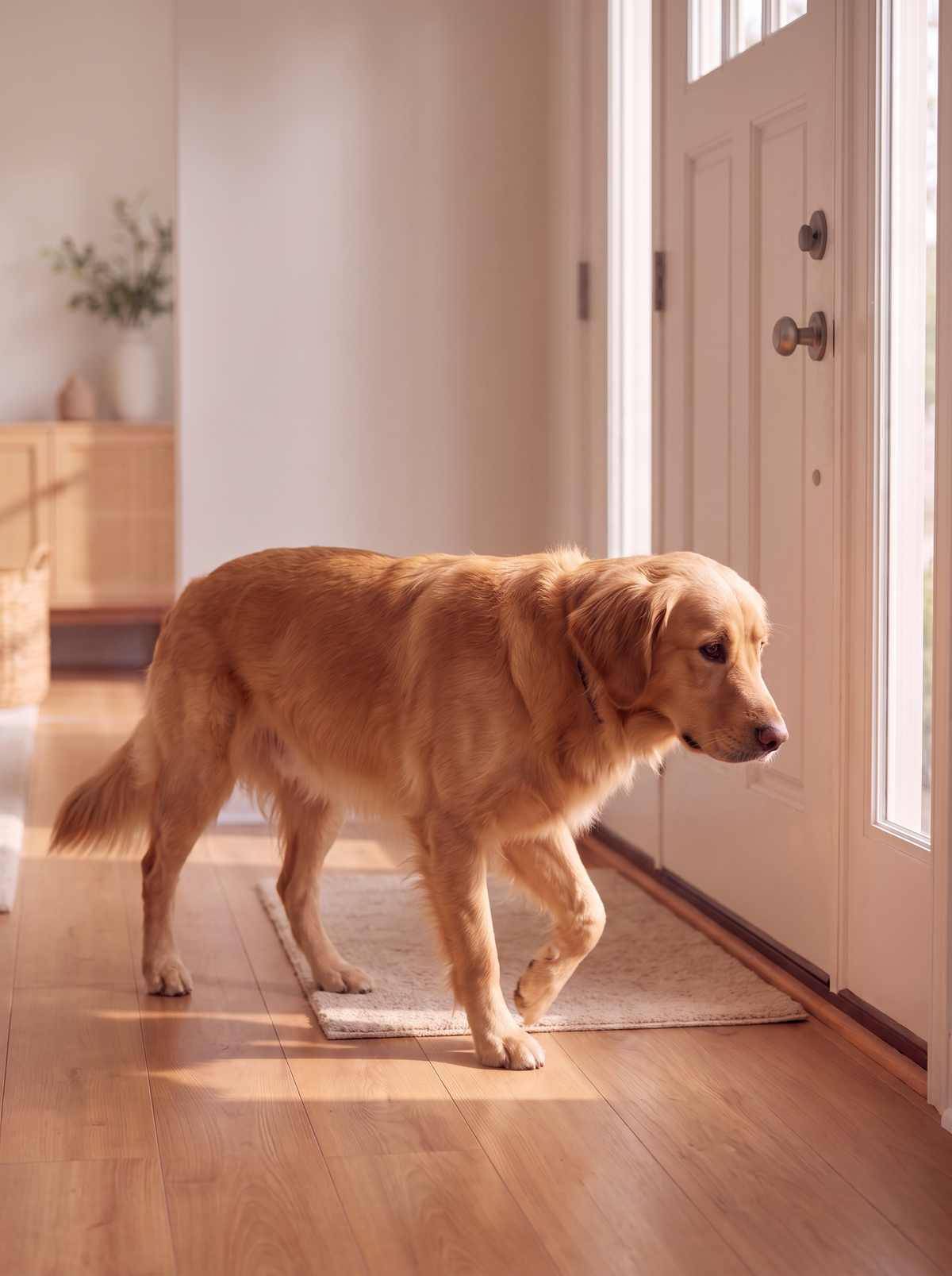 Dog resting calmly at home